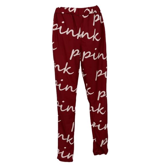 Women's Lounge Jogger Pant and Top Set in Red/White Size Small - Picture 4 of 6